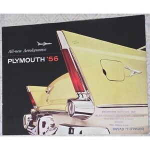 1956 Plymouth '56 All-New Aerodynamic Brochure Sales Catalog